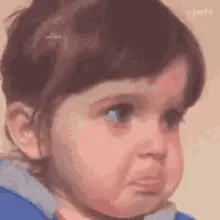 Adorable Baby Crying with a Puffy Face