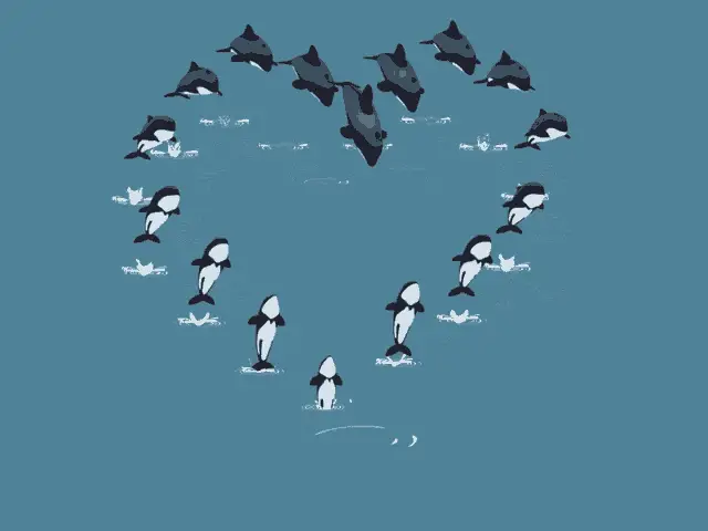 Delfin Sziv: Dolphins Forming Heart