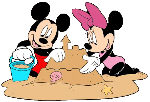 Sand Castle Mickey Mouse Sticker