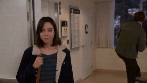 Parks and Rec: Aubrey Plaza & Chris Pratt's 'Smart' Fall – free GIF download | meme platform | memes GIF