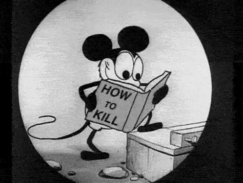 Mickey Mouse Reads 'How To Kill' Book