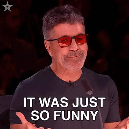Simon Cowell Finds It So Funny on BGT – free GIF download