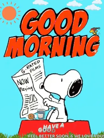 Good Morning Snoopy Reading Newspaper