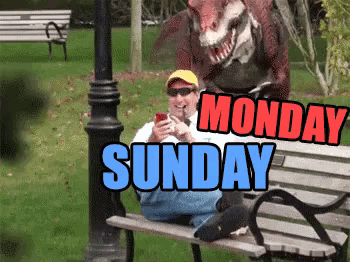 Sunday Monday Dinosaur Prank