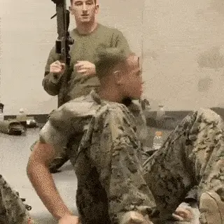 Army Training Drill with Rifles