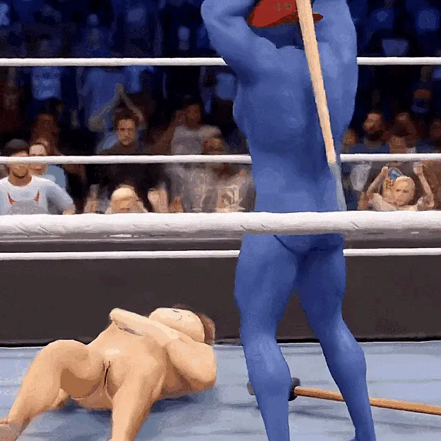Bloop Hits Bubba in WWE Ring
