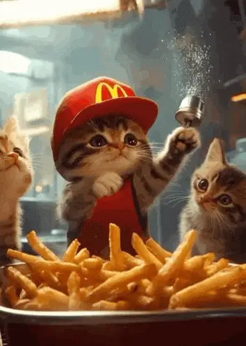 Cute McDonald's Kittens & Fries