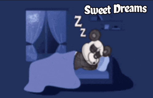 Sweet Dreams Goodnight Panda Sleeping Animation
