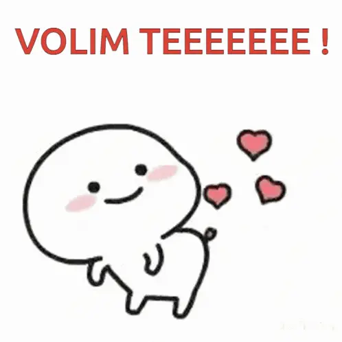 Volim Te! Cute Love Message – sticker memes meme GIF free download no watermark 2026