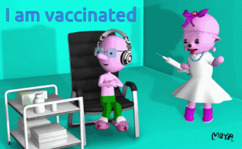 Patrick Moya: I Am Vaccinated Vaccine Cartoon