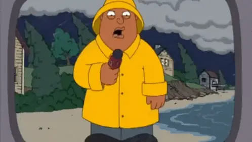 Ollie Williams Reporting from Stormy Beach