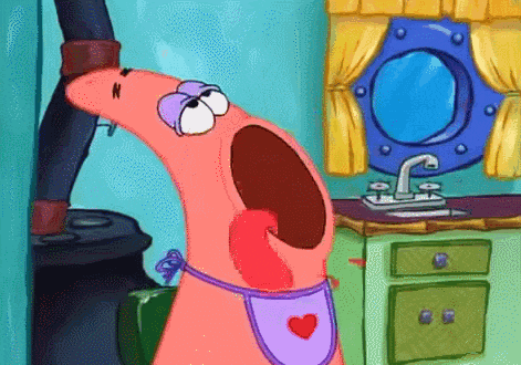 Patrick Star in a Heart Apron