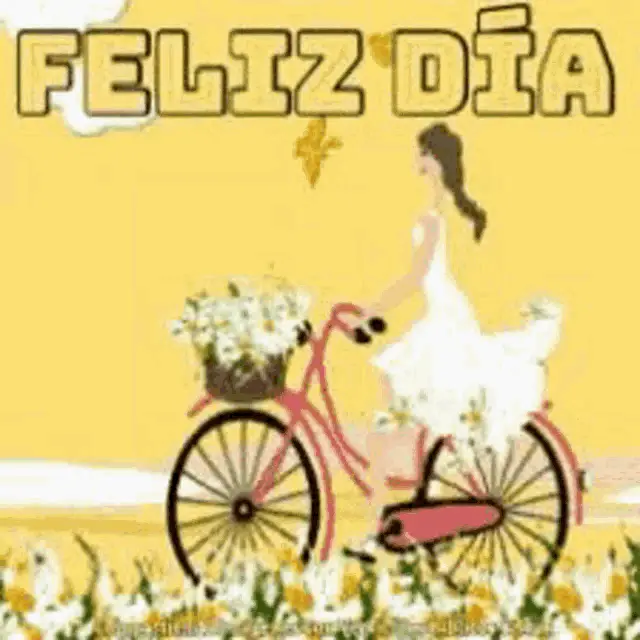 Happy Day Bicycle Ride with Flowers
