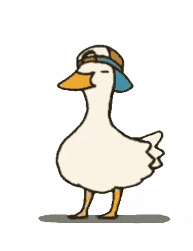 Happy Cute Dancing Duck with a Cap