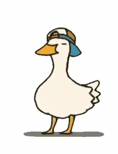 Happy Cute Dancing Duck with a Cap