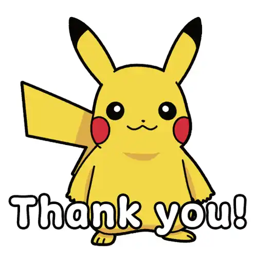 Pikachu from Pokemon Says Thank You!