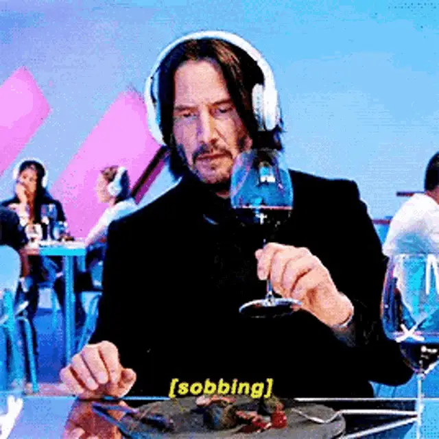Keanu Reeves Sobbing
