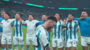 Messi Smiling & Celebrating with Argentina Team