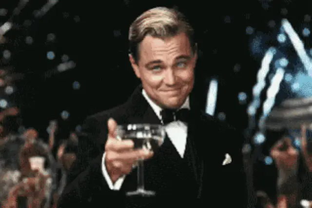 Leonardo DiCaprio Raising Glass
