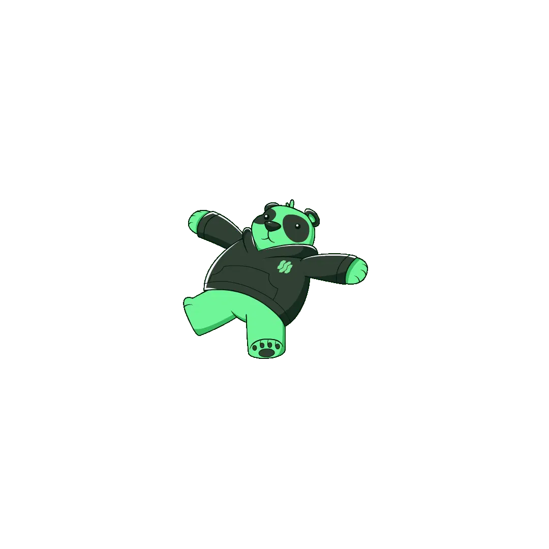 Green Panda Beach Day | Summer Vacation GIF