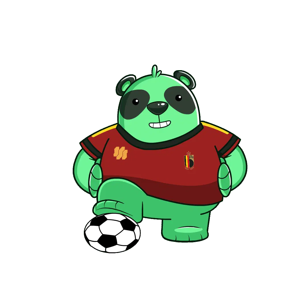 Green Panda Belgium World Cup Quarter Finalist | FIFA World Cup Sticker
