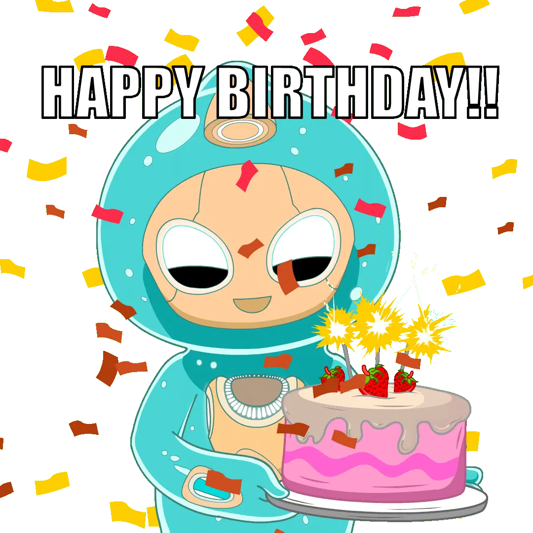 Celebrating Happy Birthday Sticker