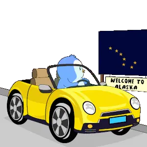 Pengu Pudgy Driving to Alaska