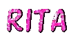 Rita Name Sticker in Pink Letters