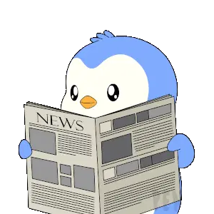 Pengu Pudgy Reading Good News Sticker