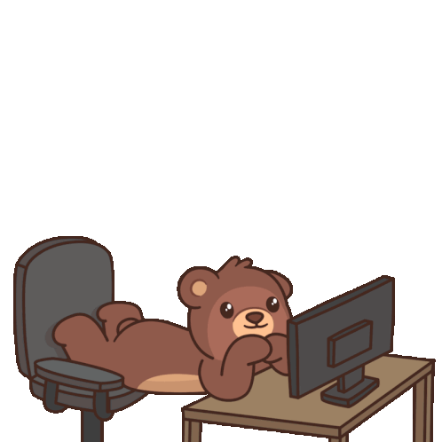 Teddy Bear Listening to Story on Computer