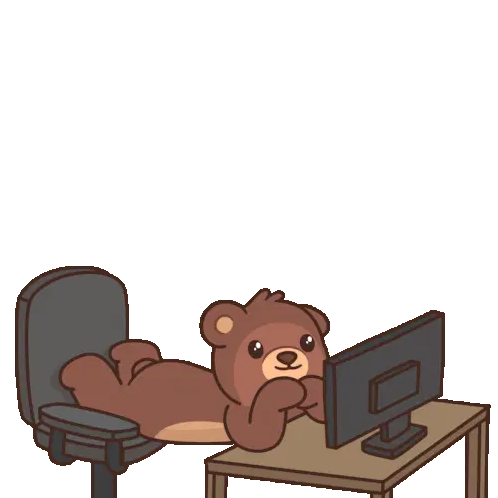 Teddy Bear Listening to Story on Computer
