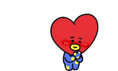 BT21 Tata Blushing Heart Sticker