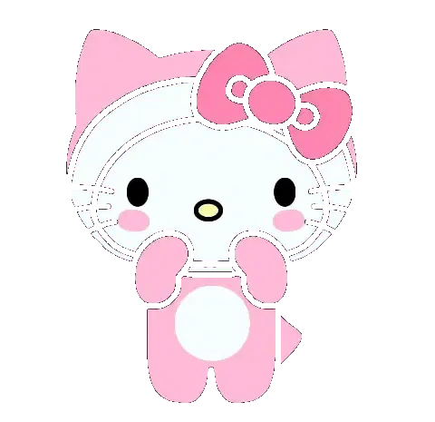 Hello Kitty Ering Holding Heart Sticker