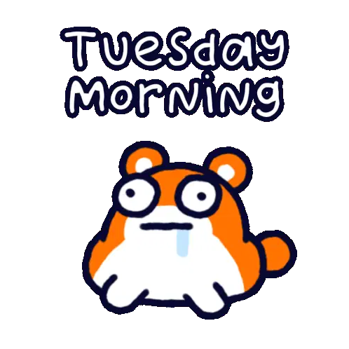 Poki Hamster: Happy Tuesday Morning Sticker