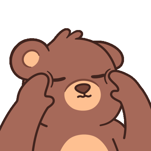 Ugh Stressed Bear Sticker
