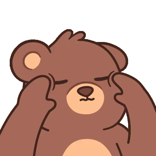 Ugh Stressed Bear Sticker