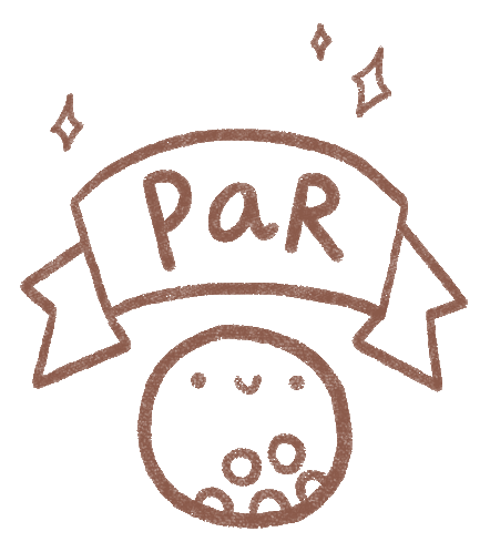 Cute Par Golf Ball Sticker with Sparkles