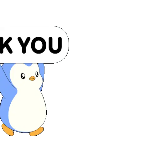 Cute Penguin Says Thank You Sticker