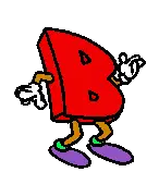Dancing Letter B Cartoon Sticker