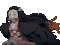 Nezuko Demon Slayer Pixel Art with Gun Sticker