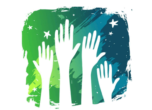 Raised Hands Awareness Sticker