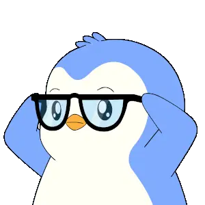 Pudgy Penguin Adjusting Glasses to See