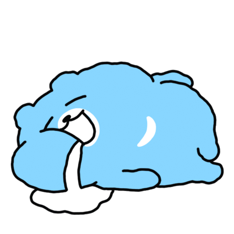 Sleepy Blue Blob Falling Asleep and Drooling