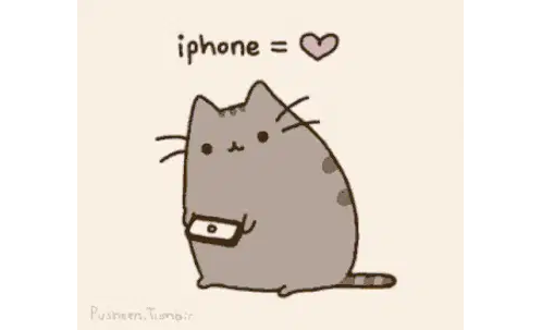 Pusheen Loves iPhone, Android Logo Animation