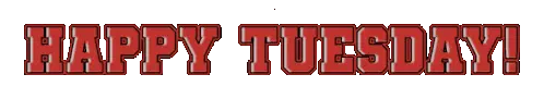 Happy Tuesday Red Text Sticker