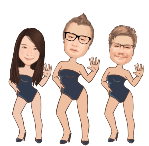 Three People Posing in Swimsuits Sticker