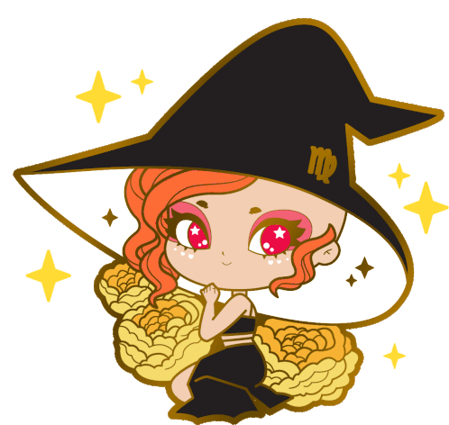 Cute Virgo Zodiac Witch Sticker