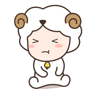 Grumpy Cute Sheep Sticker