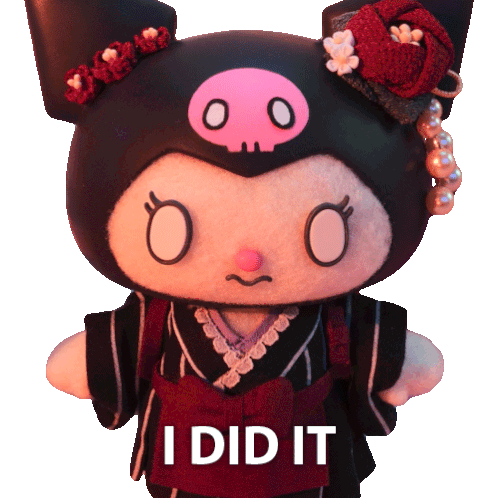 Kuromi Says I Did It Animated Sticker