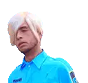 Brandon Rogers: Blue Uniform, Eyes Closed Sticker